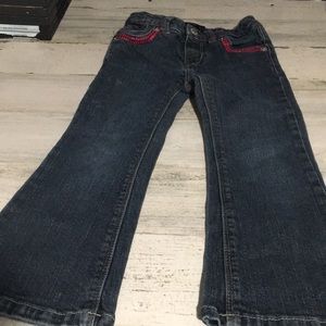 Levi’s Flare Fit zip & button front jeans with pink sequins front & back size 4T